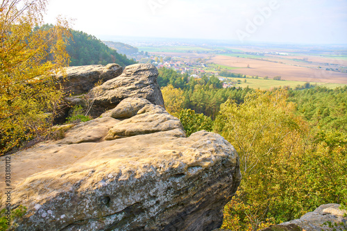 View from dramatic sandstone formations at Drabske Svetnicky protected area 