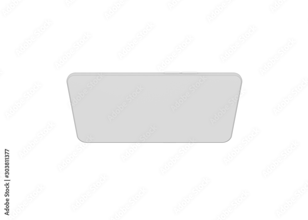 Smartphone White Mobile Phone Mock Up Model 3D Render Smartphone White Mobile Phone Mock Up Model 3D Render