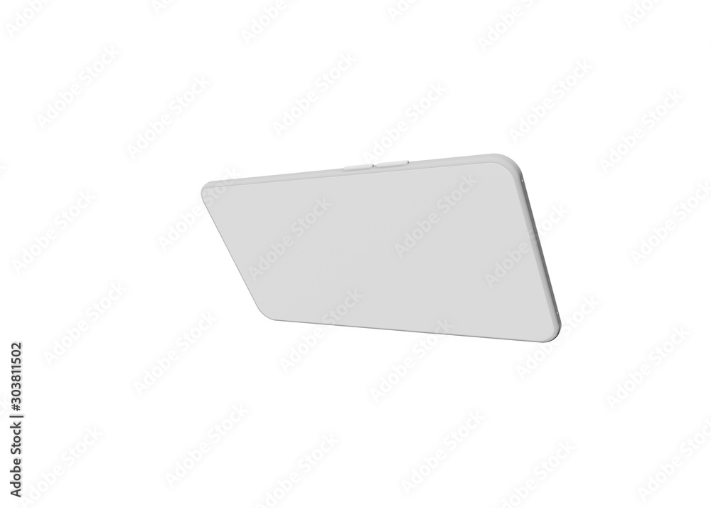 Smartphone White Mobile Phone Mock Up Model 3D Render