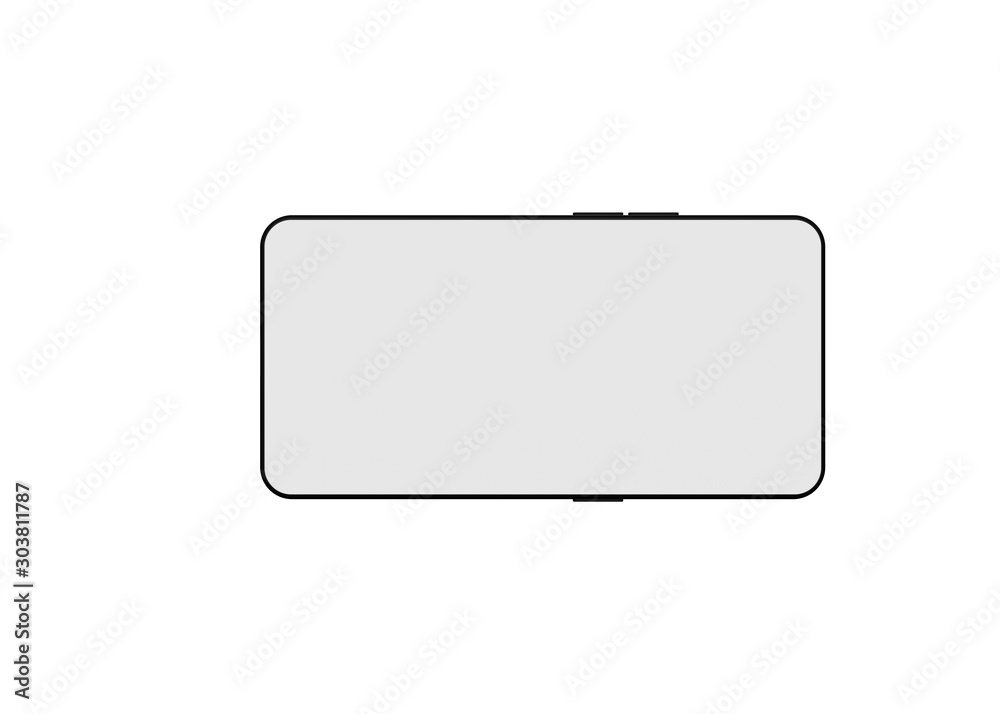 Smartphone White Screen Mobile Phone Mock Up Model 3D Render