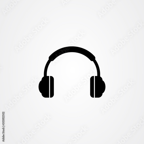 Headphones icon logo vector design