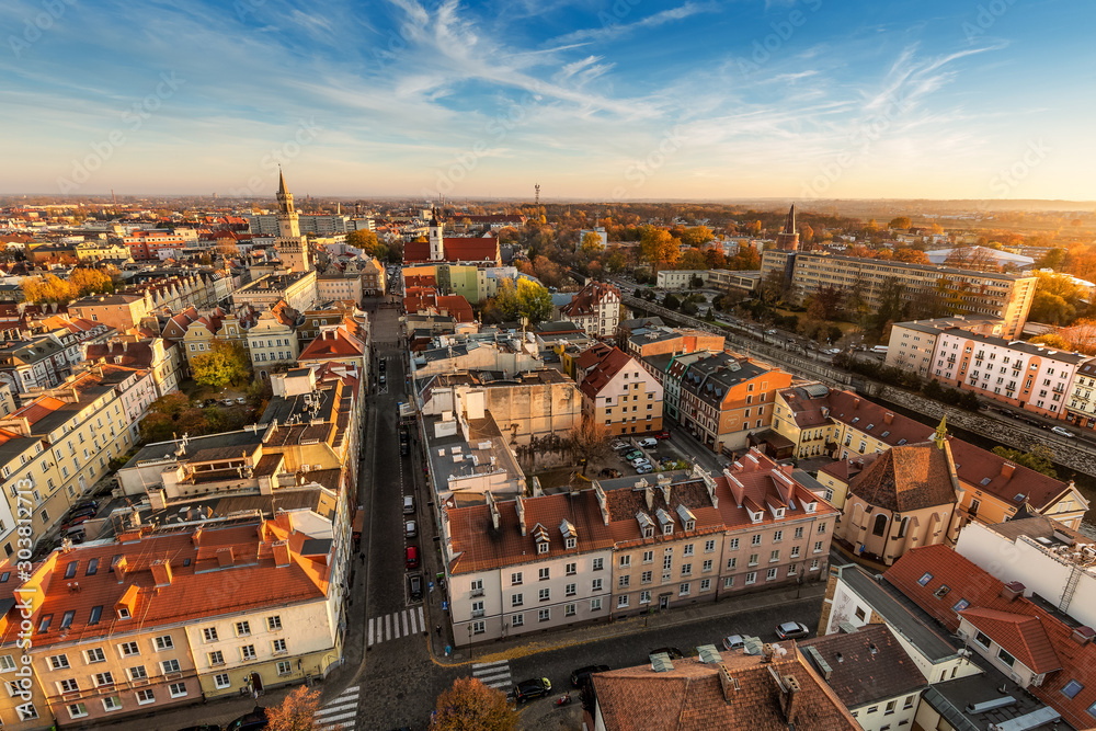 Opole city in Opolskie Voivodeship with old hertiage buildings and wonderful views - obrazy, fototapety, plakaty 