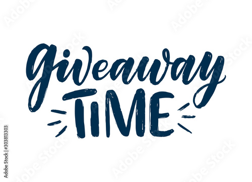 Vintage card with giveaway lettering. Calligraphy text. Decoration template. Vector illustration for holiday design.
