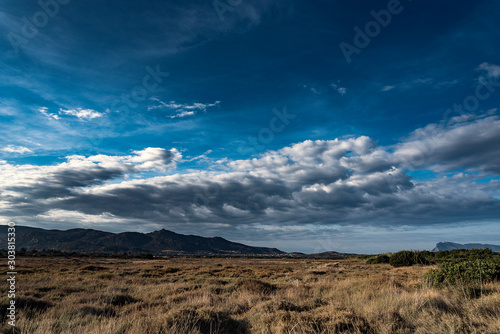 Sardinia countryside landscape in summer afternoon.