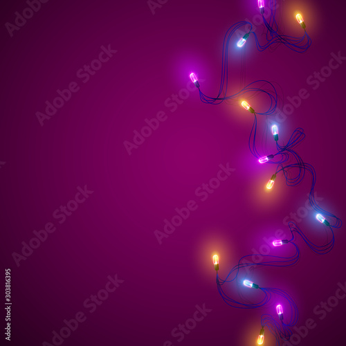 Garlands, Christmas decorations lights effects.