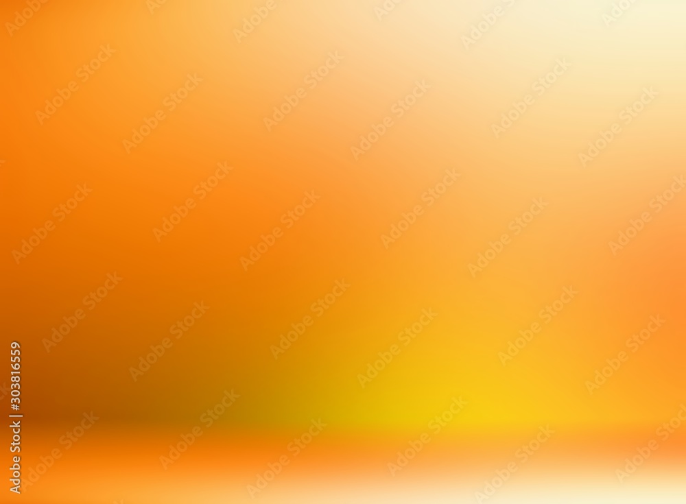 Yellow orange studio 3d background. Vibrant juicy abstract texture.