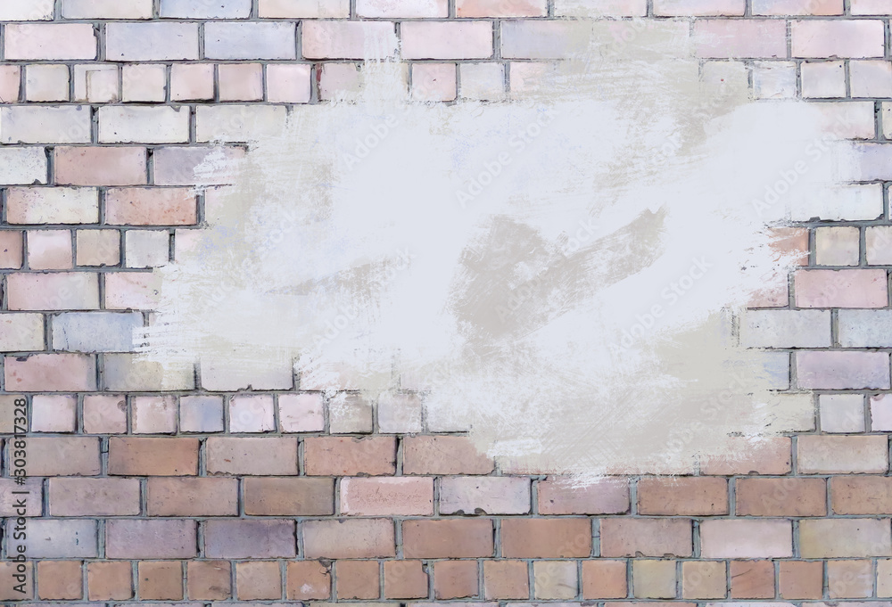 Obraz na plátně Texture of old long brick, seamless patern of clinker brick, multicolored old