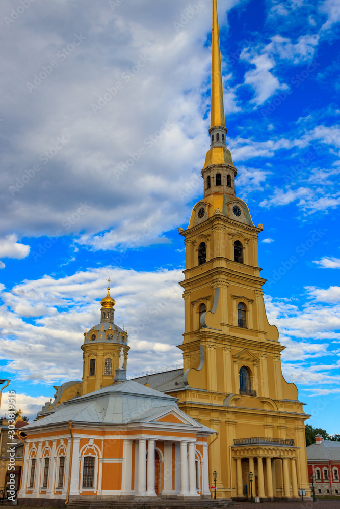 Peter and Paul Cathedral at Peter and Paul fortress in St. Petersburg, Russia