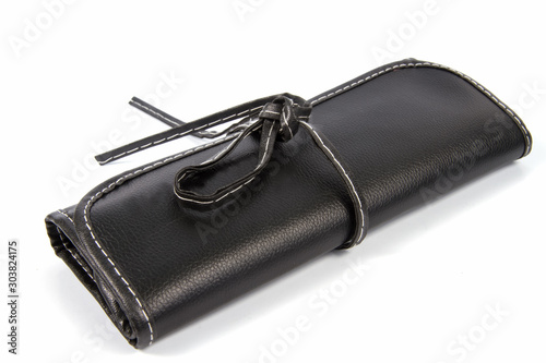 Black wallet. Isolated on a white background