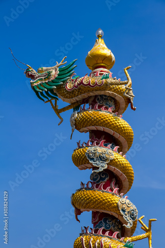 Golden gragon in chinese temple photo