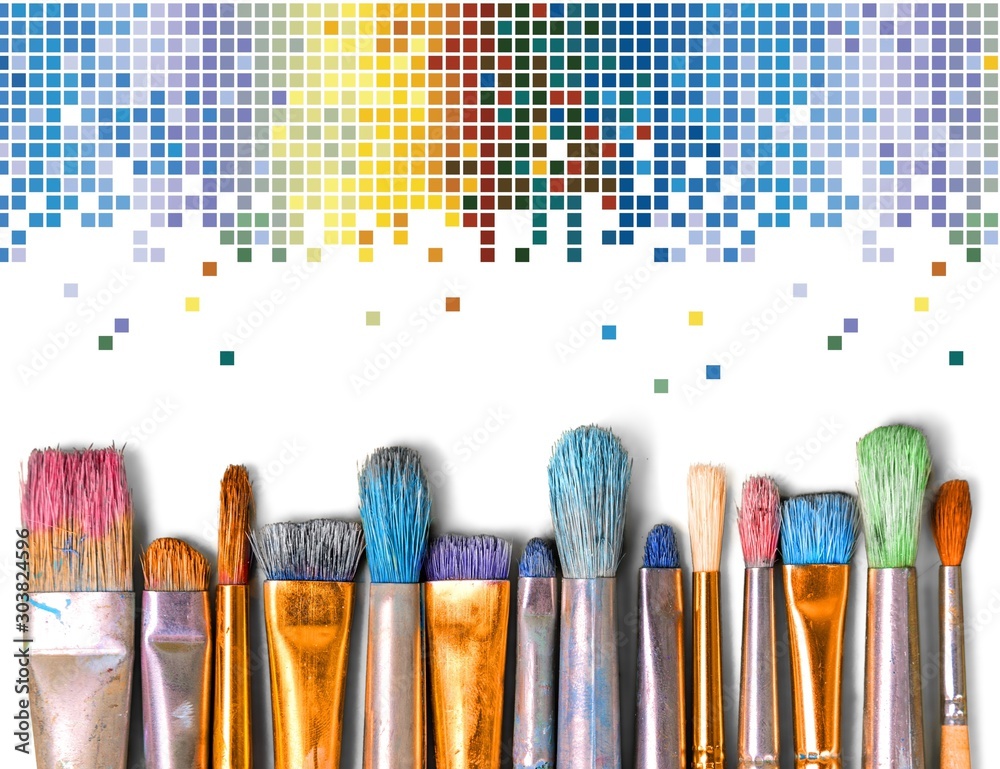 Paintbrush art paint creativity craft backgrounds exhibition - obrazy, fototapety, plakaty 