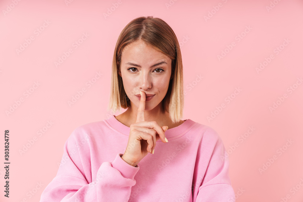 Portrait of a lovely young blonde short haired woman Portrait of a lovely young blonde short haired woman