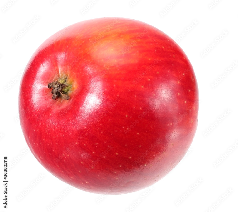one red apple isolated on white background