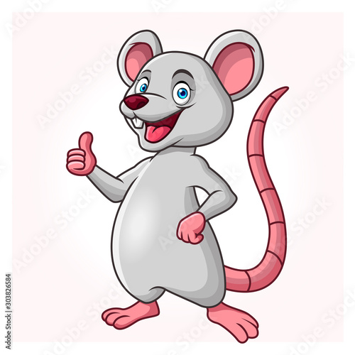 A cartoon rat or mouse is standing up giving a thumbs up. Stock Vector |  Adobe Stock