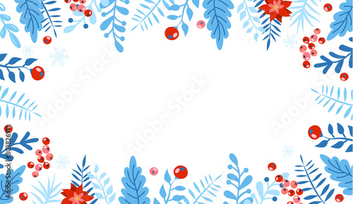 Christmas flat lay design with gift boxes.  Christmas and new year element, poster for your design. Great for greeting card, poster, banner. Square frame for winter and holiday decor.