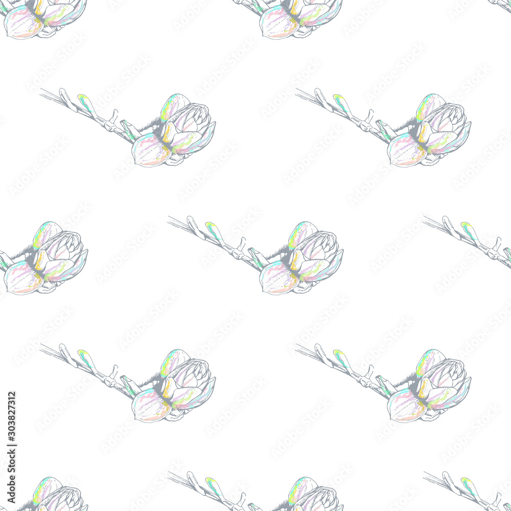 Flower Pastel.White Romantic Seamless Pattern. Flower Pastel.White Romantic Seamless Pattern.