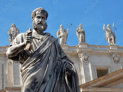 Schilderij op canvas Vaticano - Statua di San Pietro