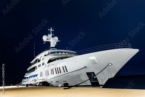 The large white yacht in the port © Sved Oliver