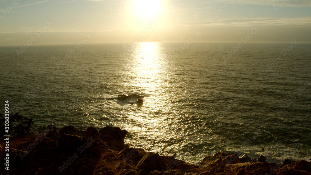 Amazing coast of Cabo Da Roca in Portugal at sunset - travel photography