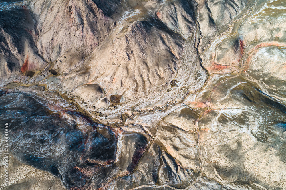 aerial view of landscape of surrounding area of Qilian Mountain aerial view of landscape of surrounding area of Qilian Mountain
