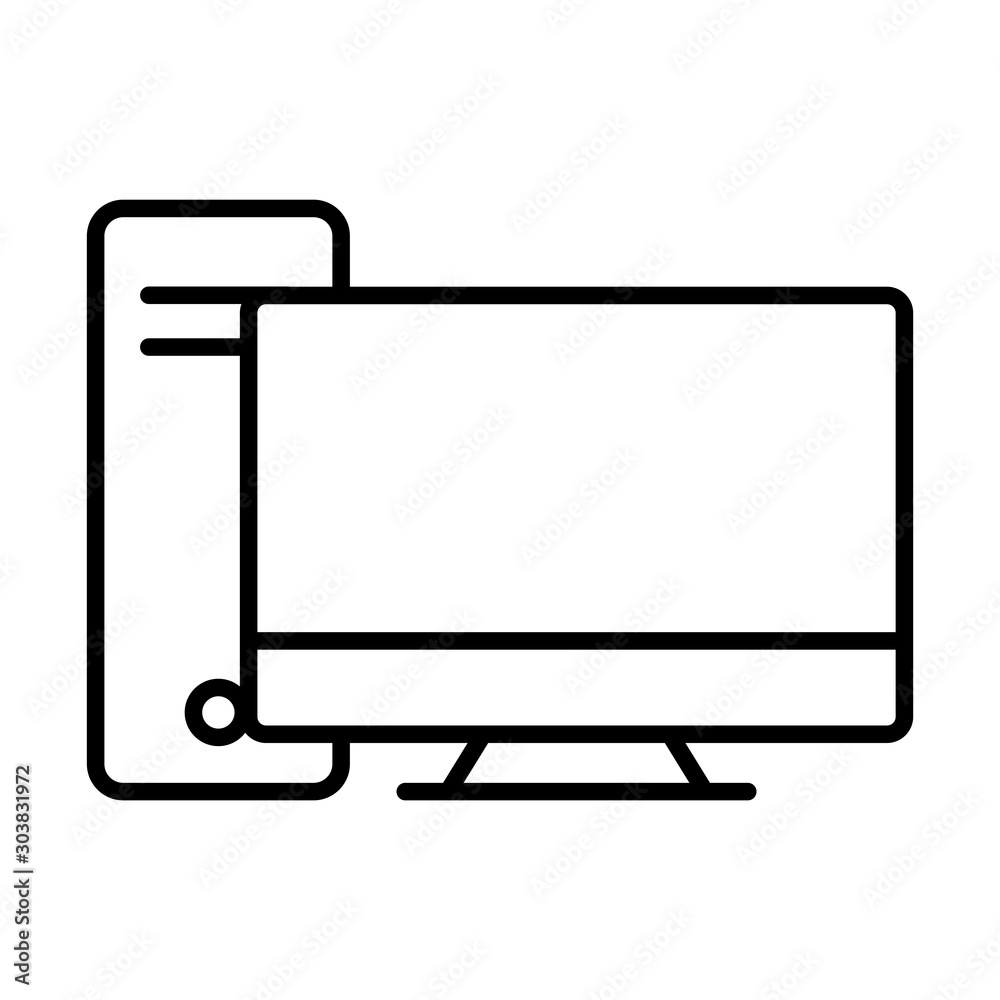 Computer icon vector design template on white background Computer icon vector design template on white background