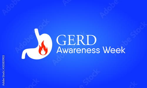 Vector illustration on the theme of Gastroesophaegal Reflux Disease or GERD awareness week in November.