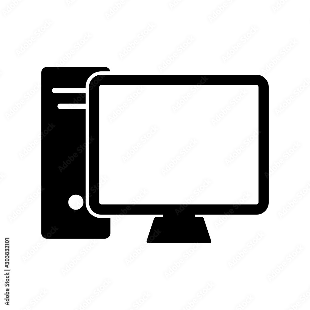 Computer icon vector design template on white background Computer icon vector design template on white background