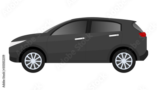 Black cars on white background  vector.