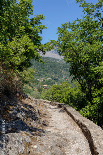 Narrow path in the mountains (Greece, Peloponnese)