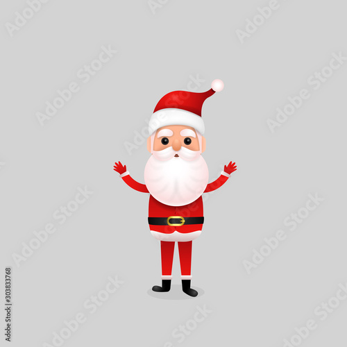 Funny happy Santa Claus character on background. Merry Christmas and Happy New Year. Holiday greeting card. Lifestyle and Holiday concepts.Vector design illustrations.