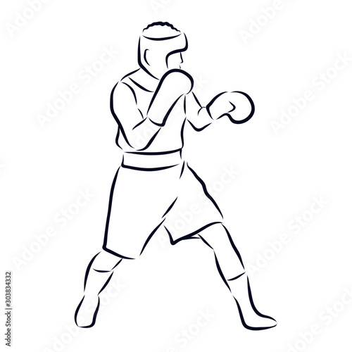 boxer, boxing fight sketch