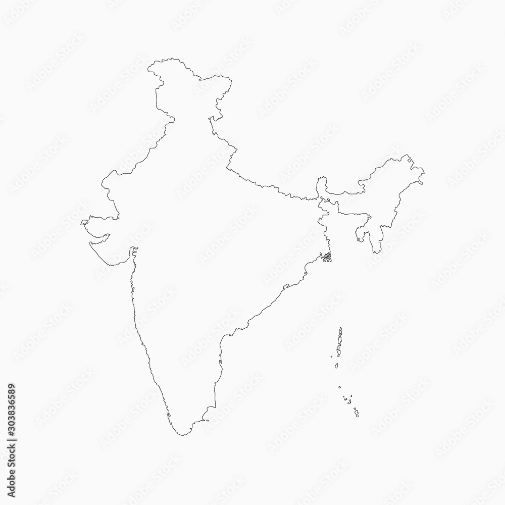 Obraz India asia country map background vector template