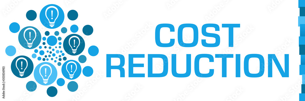 Cost Reduction Blue Dots Circular Bulbs Left Cost Reduction Blue Dots Circular Bulbs Left