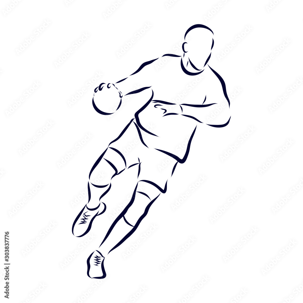 vector illustration of a handball player