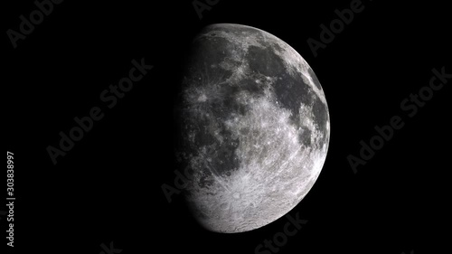 Moon Phases  4K time lapse video. High resolution and super detailed lunar phases.