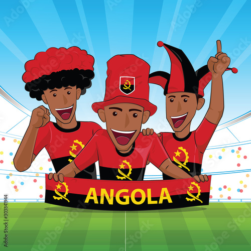 Angola Flag soccer fans or football supporter