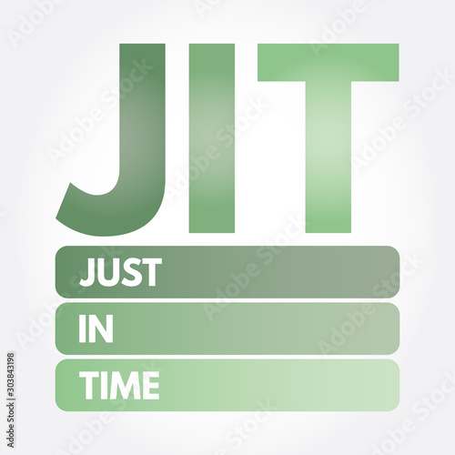 JIT - Just in time acronym, business concept background