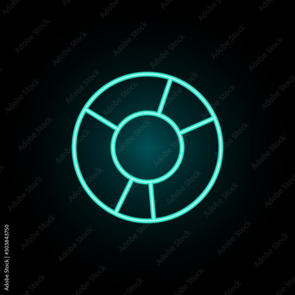 Pie chart neon icon. Simple thin line, outline vector of banking icons for ui and ux, website or mobile application Pie chart neon icon. Simple thin line, outline vector of banking icons for ui and ux, website or mobile application
