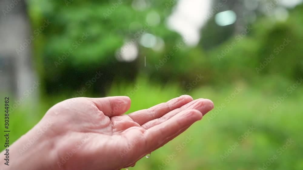 Raining drops of water flowing into the hands hd Slow 120 frames Raining drops of water flowing into the hands hd Slow 120 frames