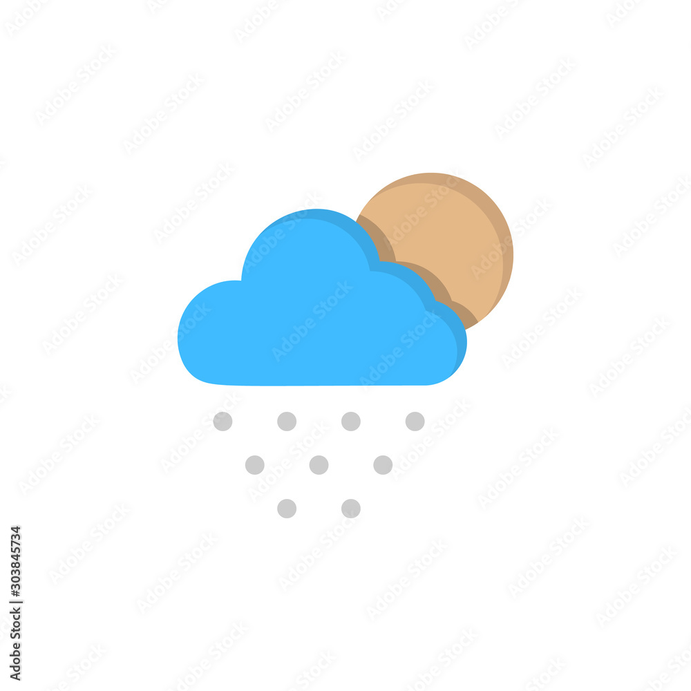 Cloud moon hail icon. Simple line, outline vector of two color weather icons for ui and ux, website or mobile application Cloud moon hail icon. Simple line, outline vector of two color weather icons for ui and ux, website or mobile application
