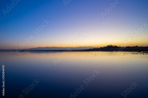 sunrise over the lake