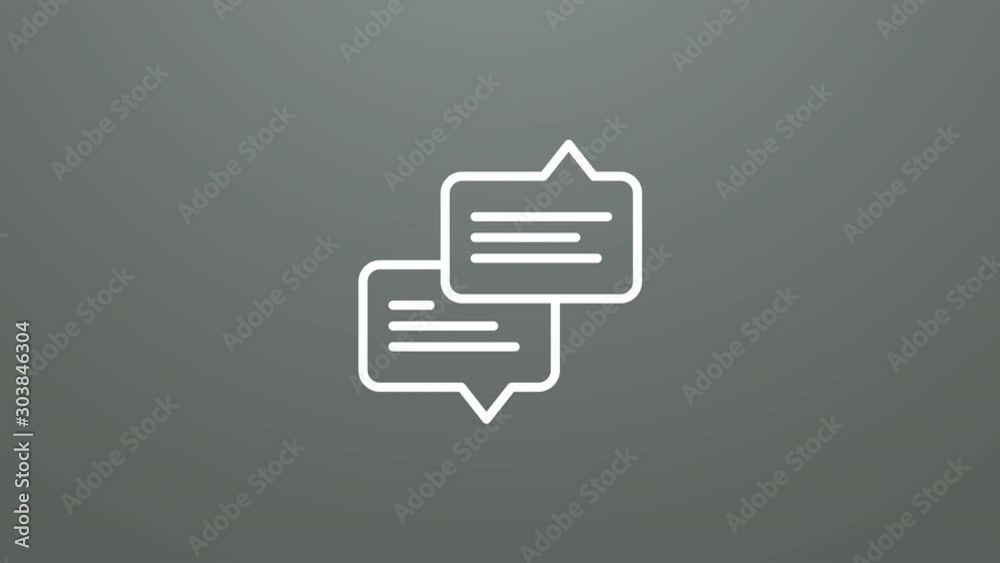 4k animation of chat bubble speech icon. Particles animate symbol in composition and explosion. Two background version: full color and transparent isolated alpha channel. 4k animation of chat bubble speech icon. Particles animate symbol in composition and explosion. Two background version: full color and transparent isolated alpha channel.