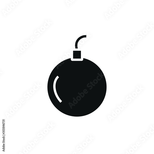 Bomb icon vector formed with simple shapes