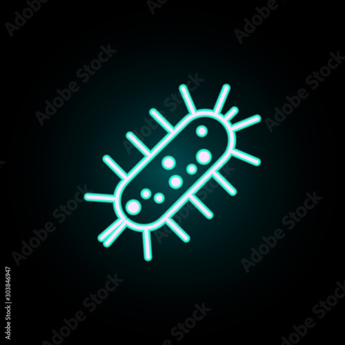 Bacterium neon icon. Simple thin line, outline vector of bacteria icons for ui and ux, website or mobile application