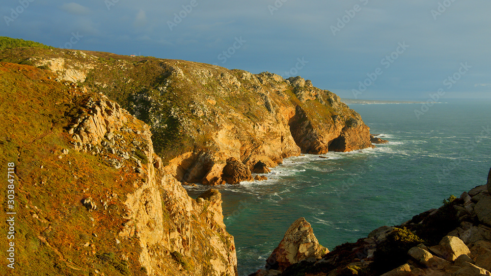 Sunset over Cape Roca in Portugal - the most western point of Europe - travel photography