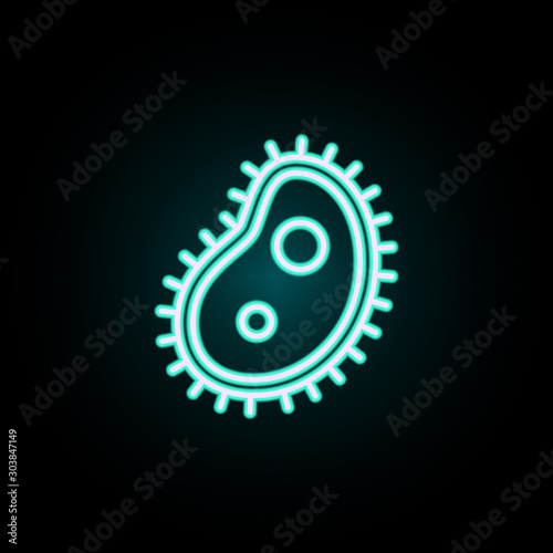 Microbe neon icon. Simple thin line, outline vector of bacteria icons for ui and ux, website or mobile application