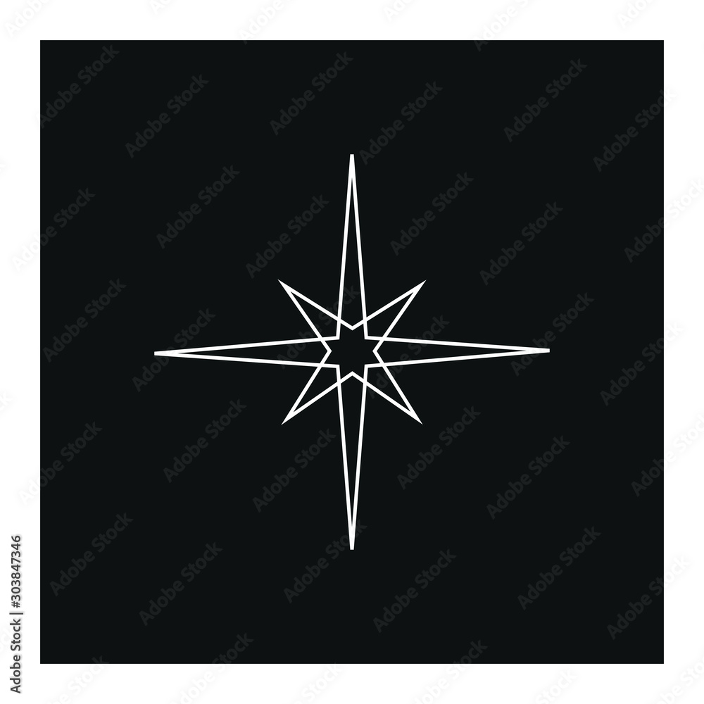 vector compass symbol icon formed with simple shapes