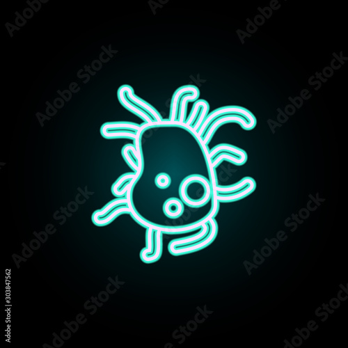 Microbe neon icon. Simple thin line, outline vector of bacteria icons for ui and ux, website or mobile application