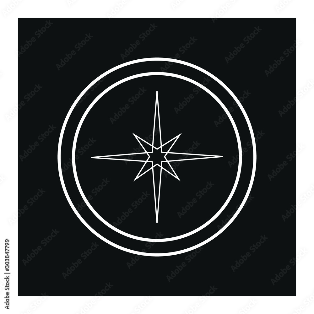 vector compass symbol icon formed with simple shapes vector compass symbol icon formed with simple shapes