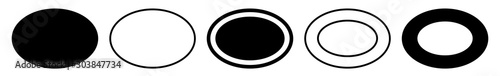 Label Oval Black | Logo Sticker | Emblem | Icon | Variations photo